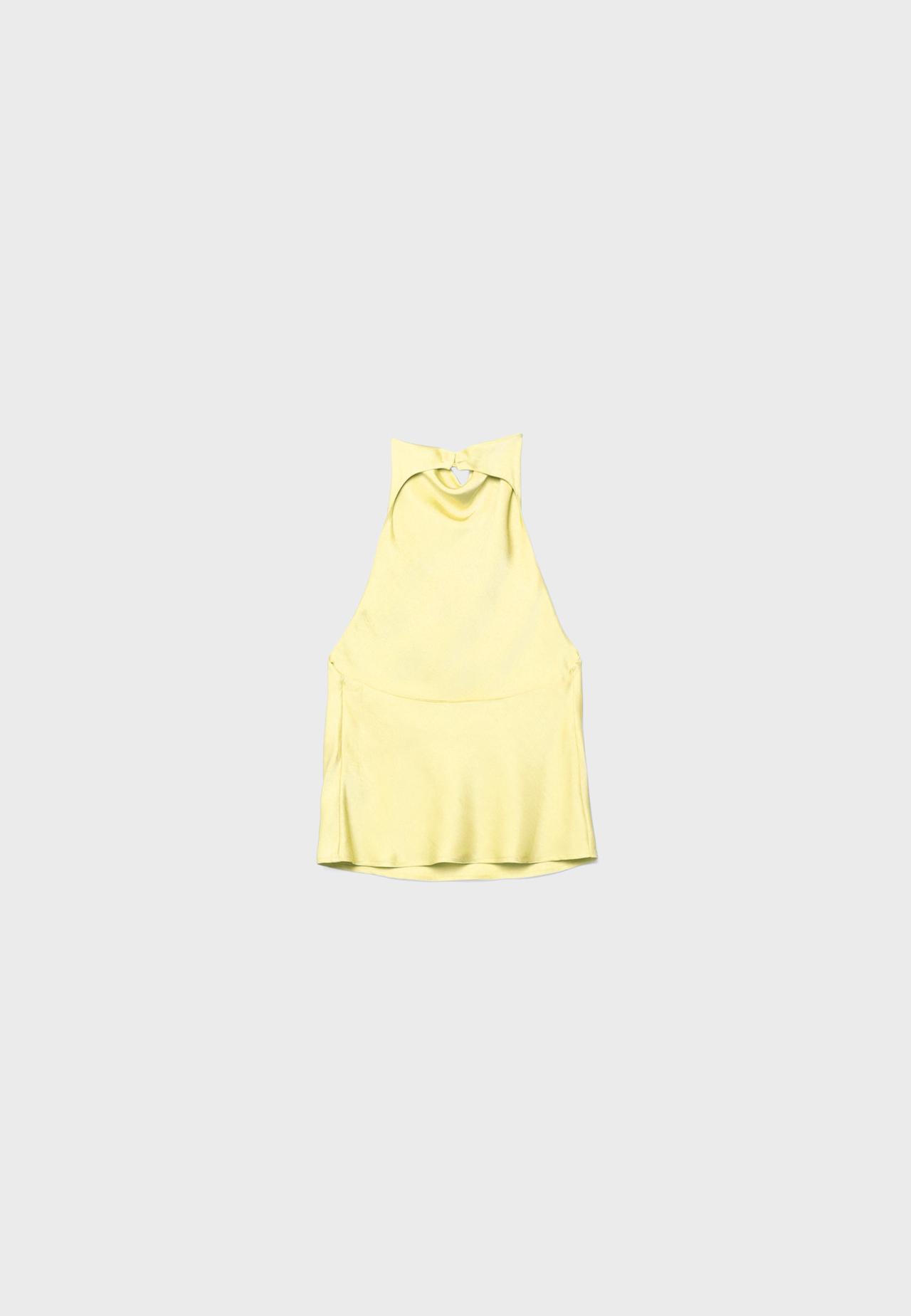 Satin halter top — Gold