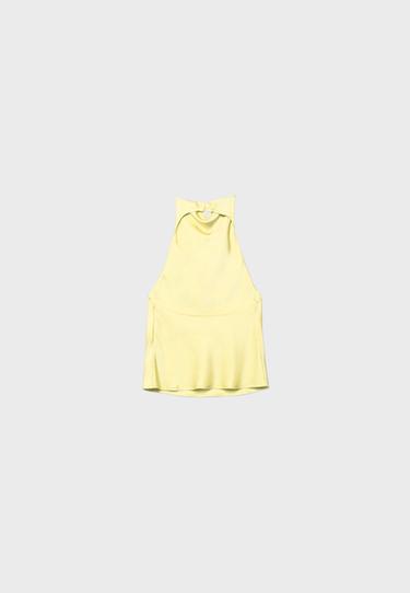 Satin halter top — Gold 8