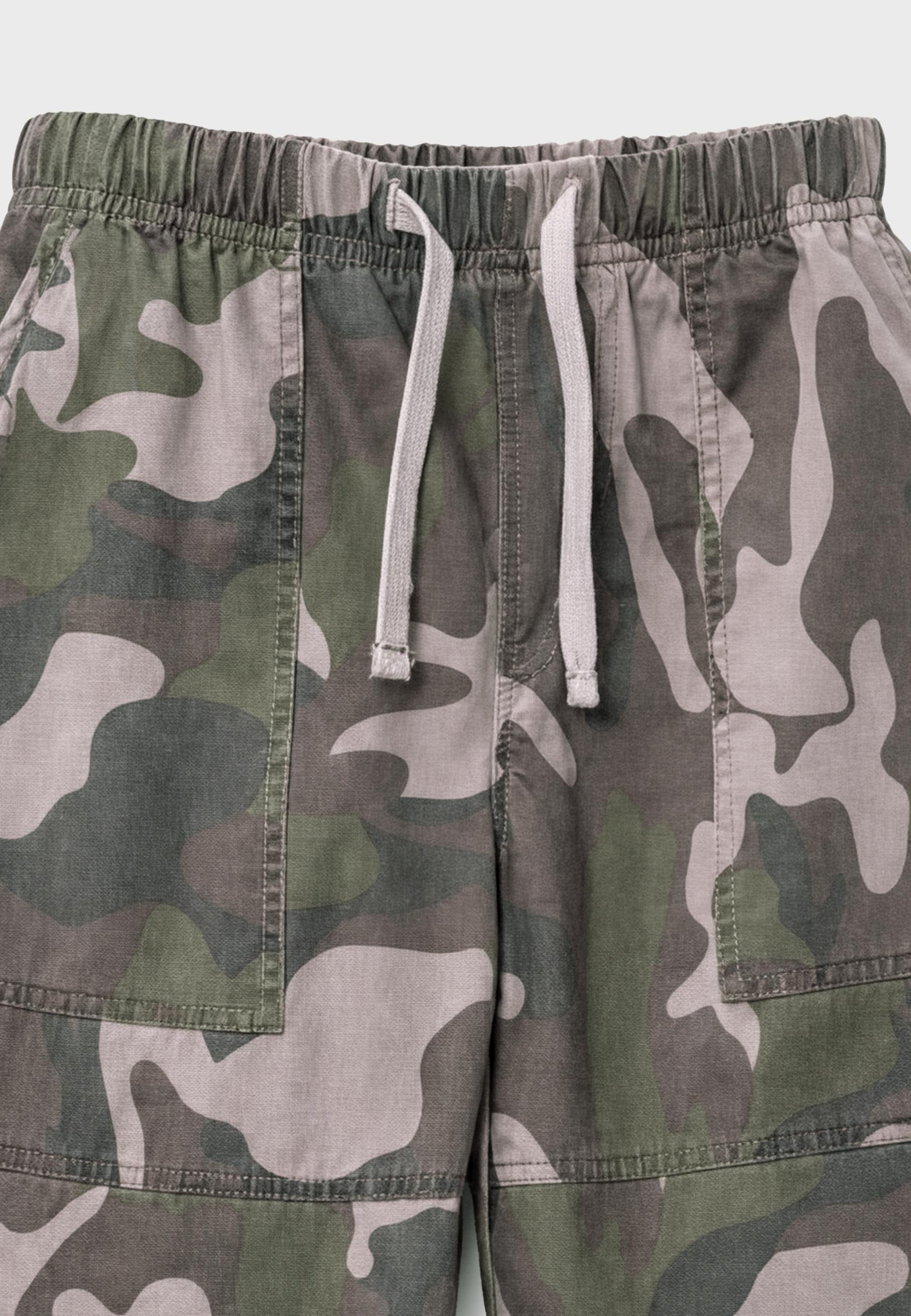 Printed relaxed fit Bermuda shorts — Khaki