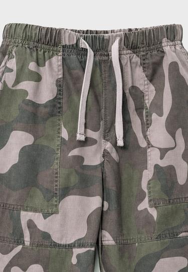 Printed relaxed fit Bermuda shorts — Khaki 9