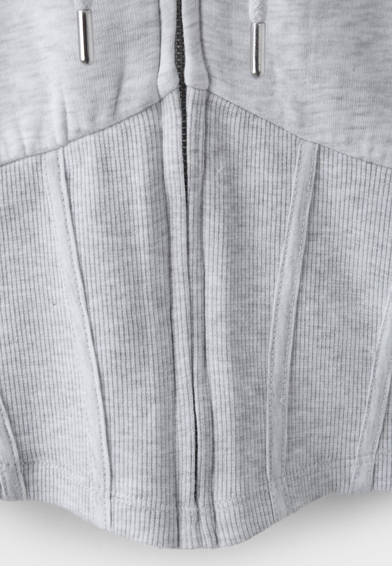 Corset hoodie — Grey melange