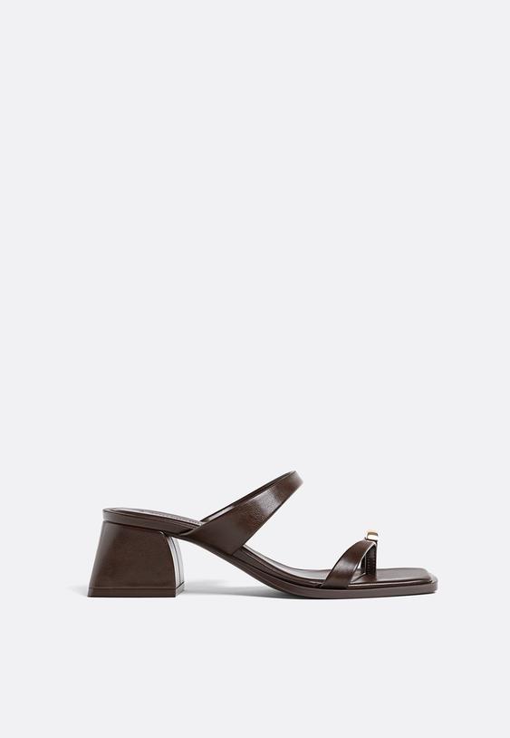 high heel sandals with metal detail