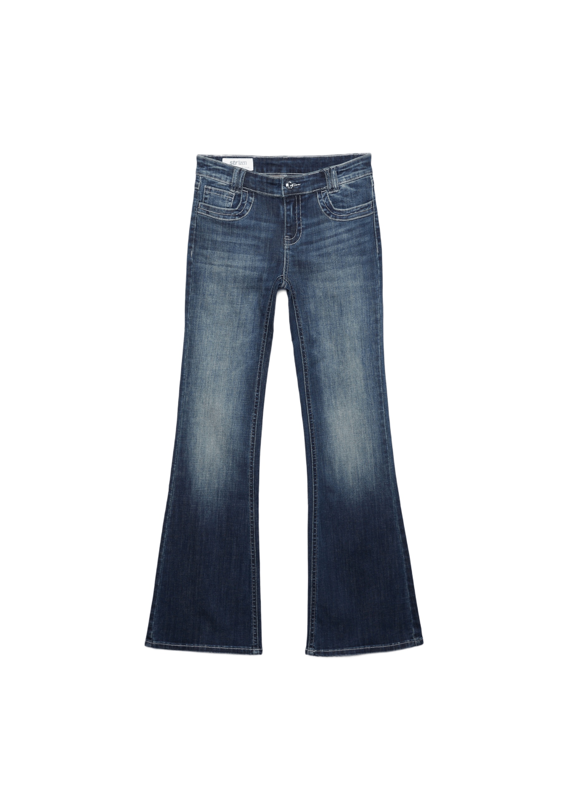 Embroidered pocket flared jeans — LIGHT GREY DENIM WASH