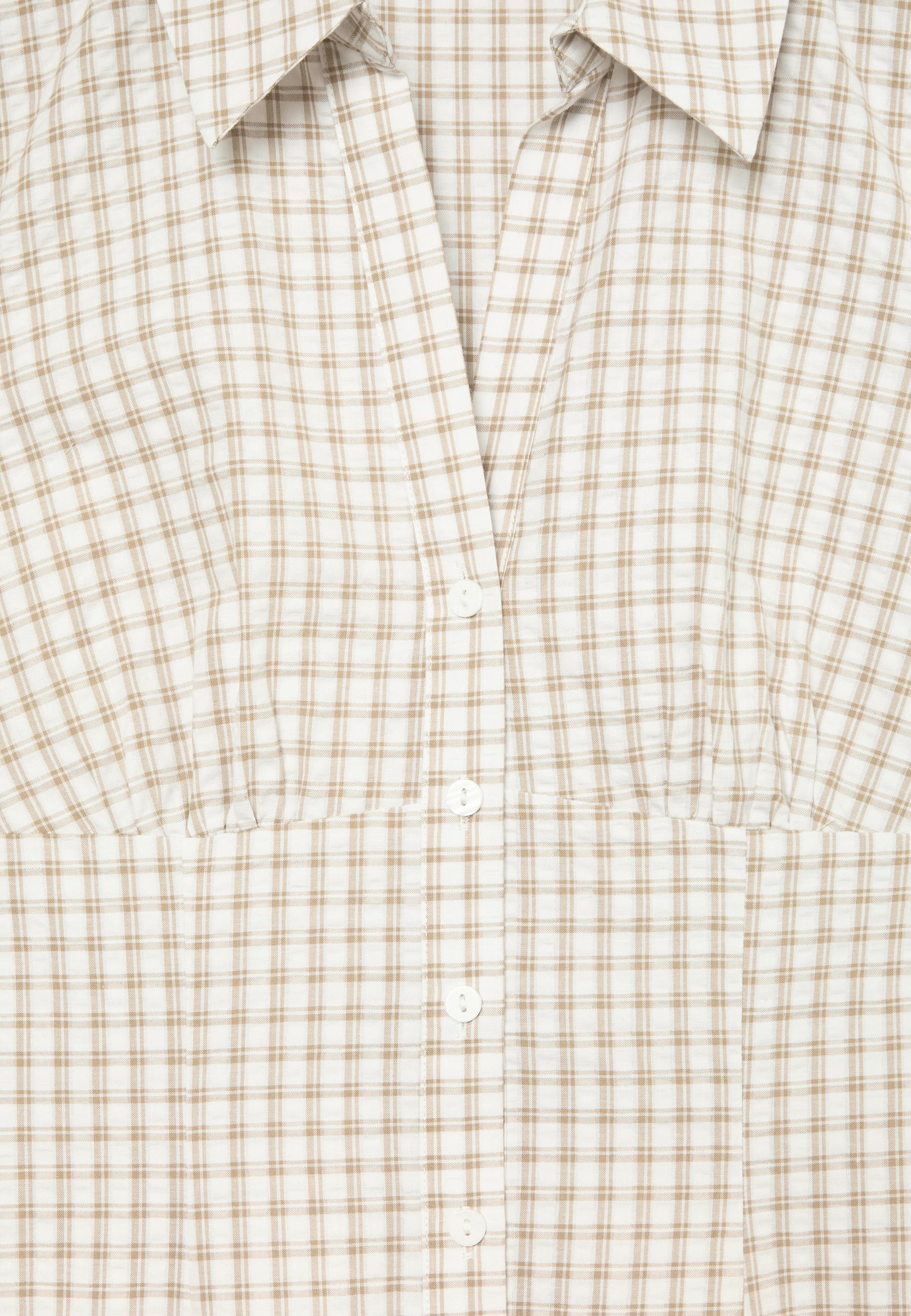 Checked shirt dress — Stone