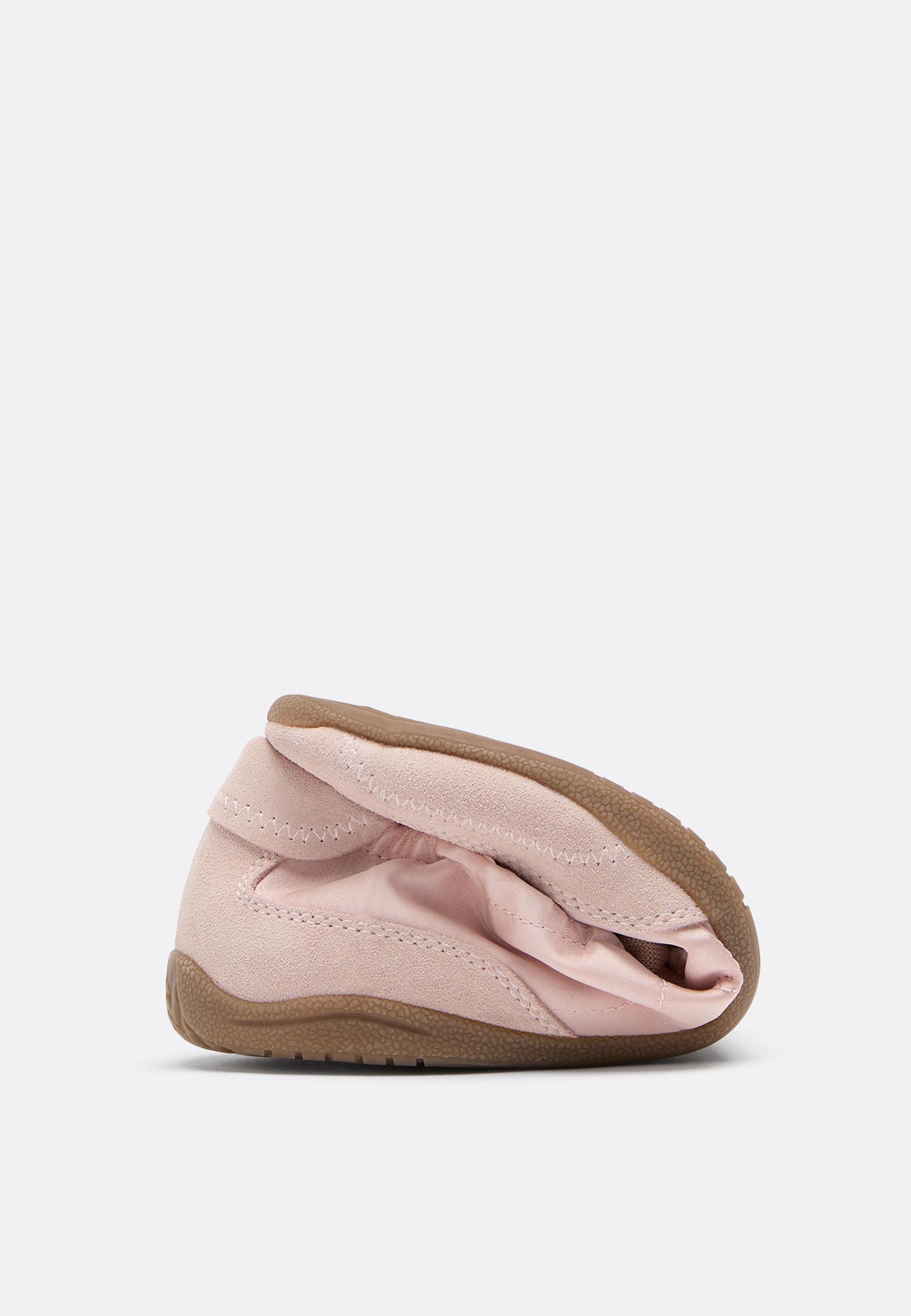 Sports ballet flats with leather details — PINK