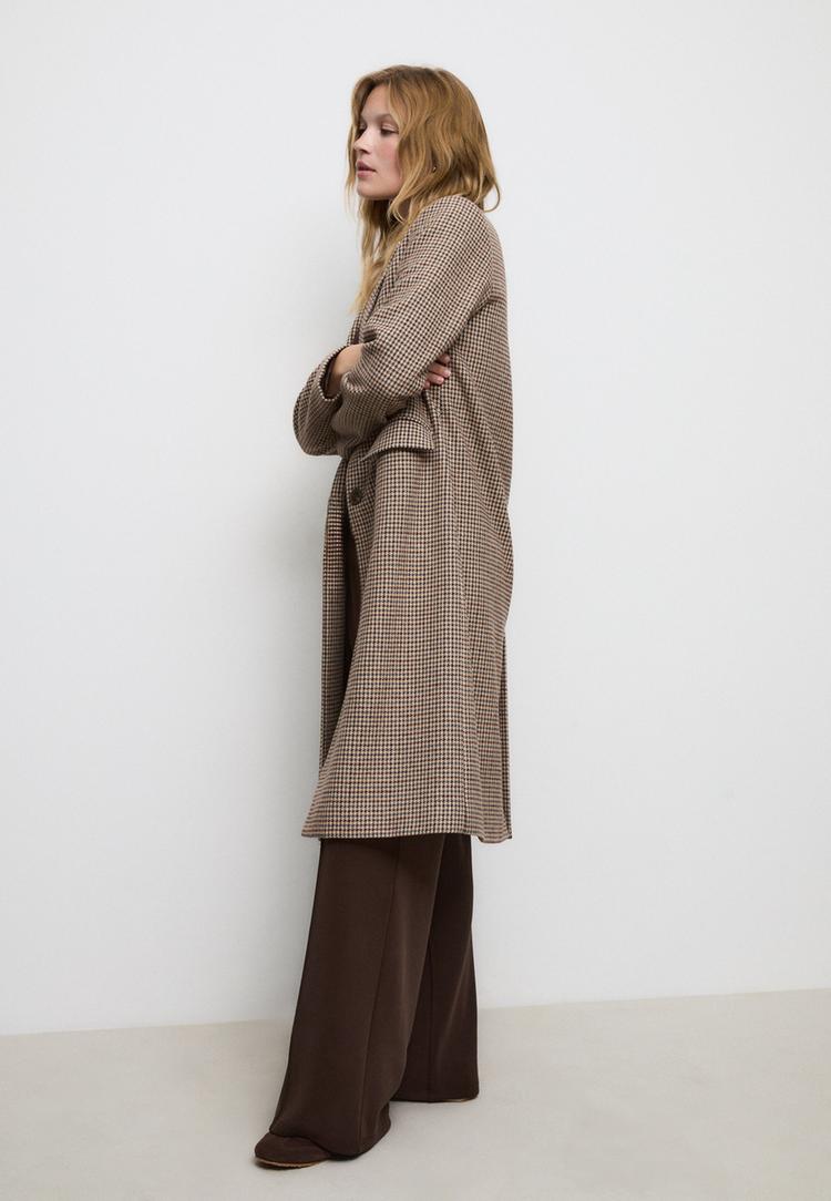 manteau long droit imprime