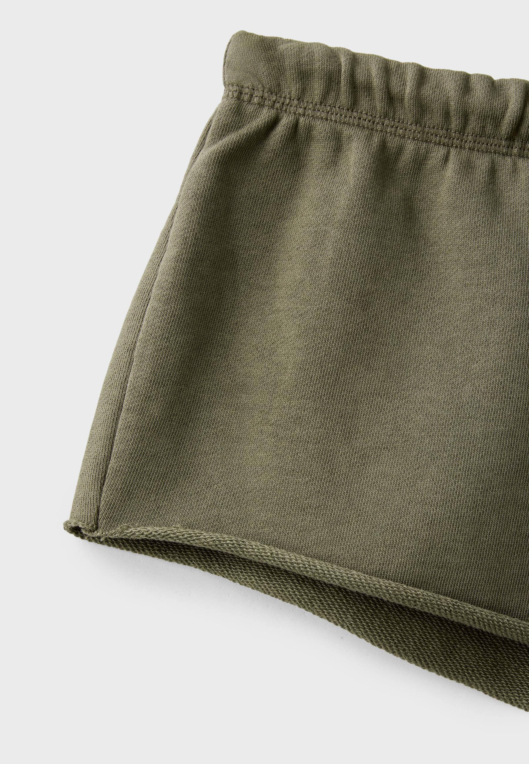 Plush mini shorts — Khaki