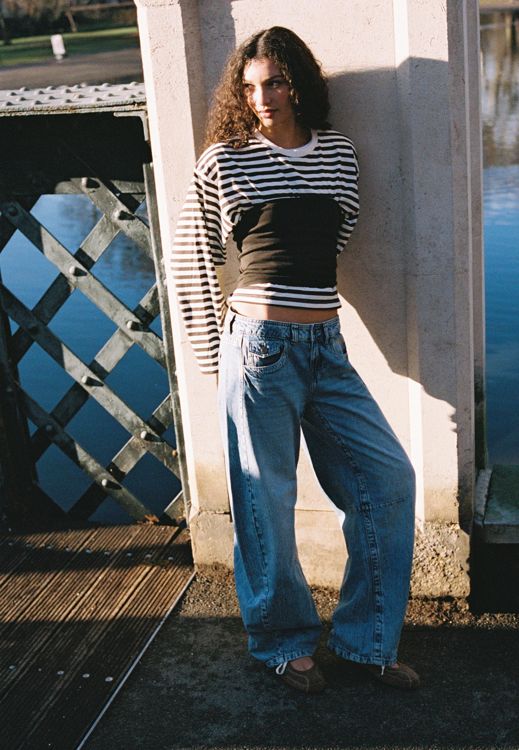 Striped long sleeve T-shirt — Ecru
