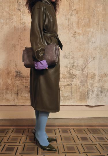 Mock croc shoulder bag — Dark grey 2