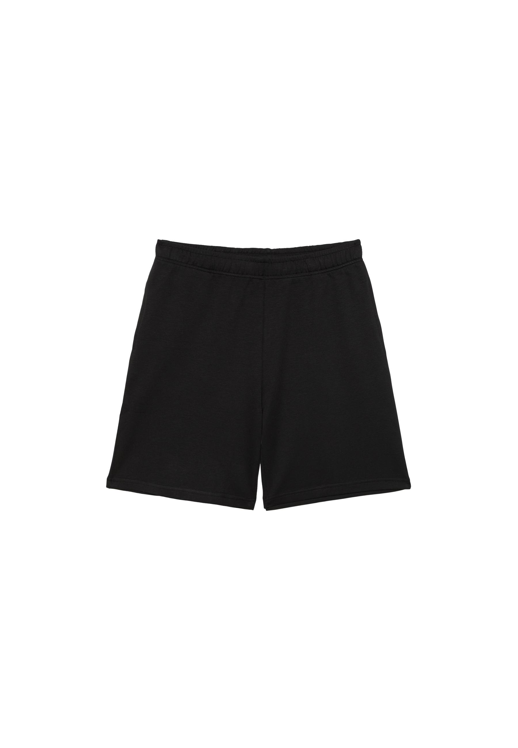 Acid wash plush Bermuda shorts — Black
