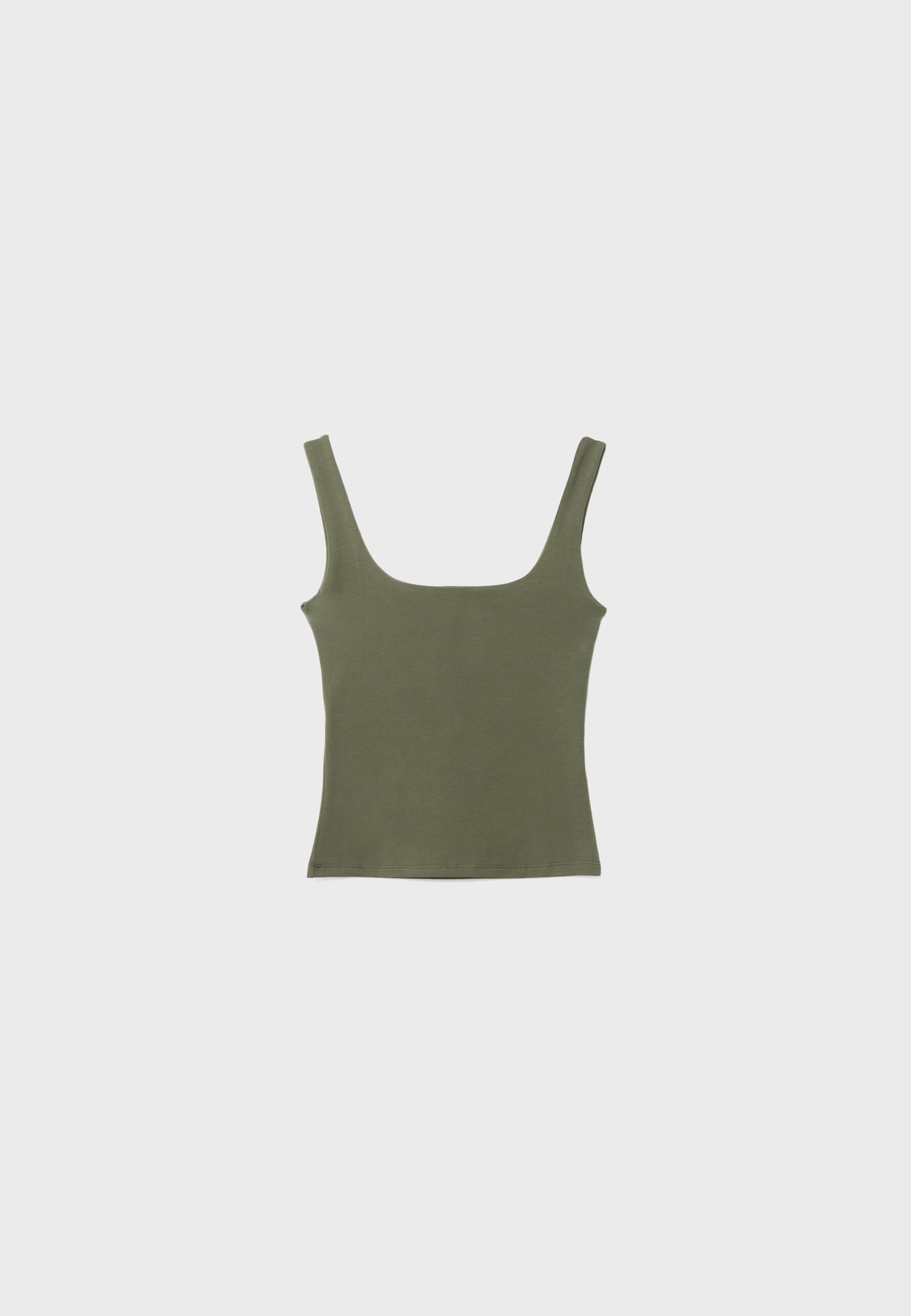 Wide strap top — Khaki