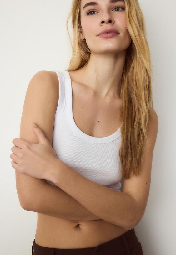 canotta a costine scollo nuotatore