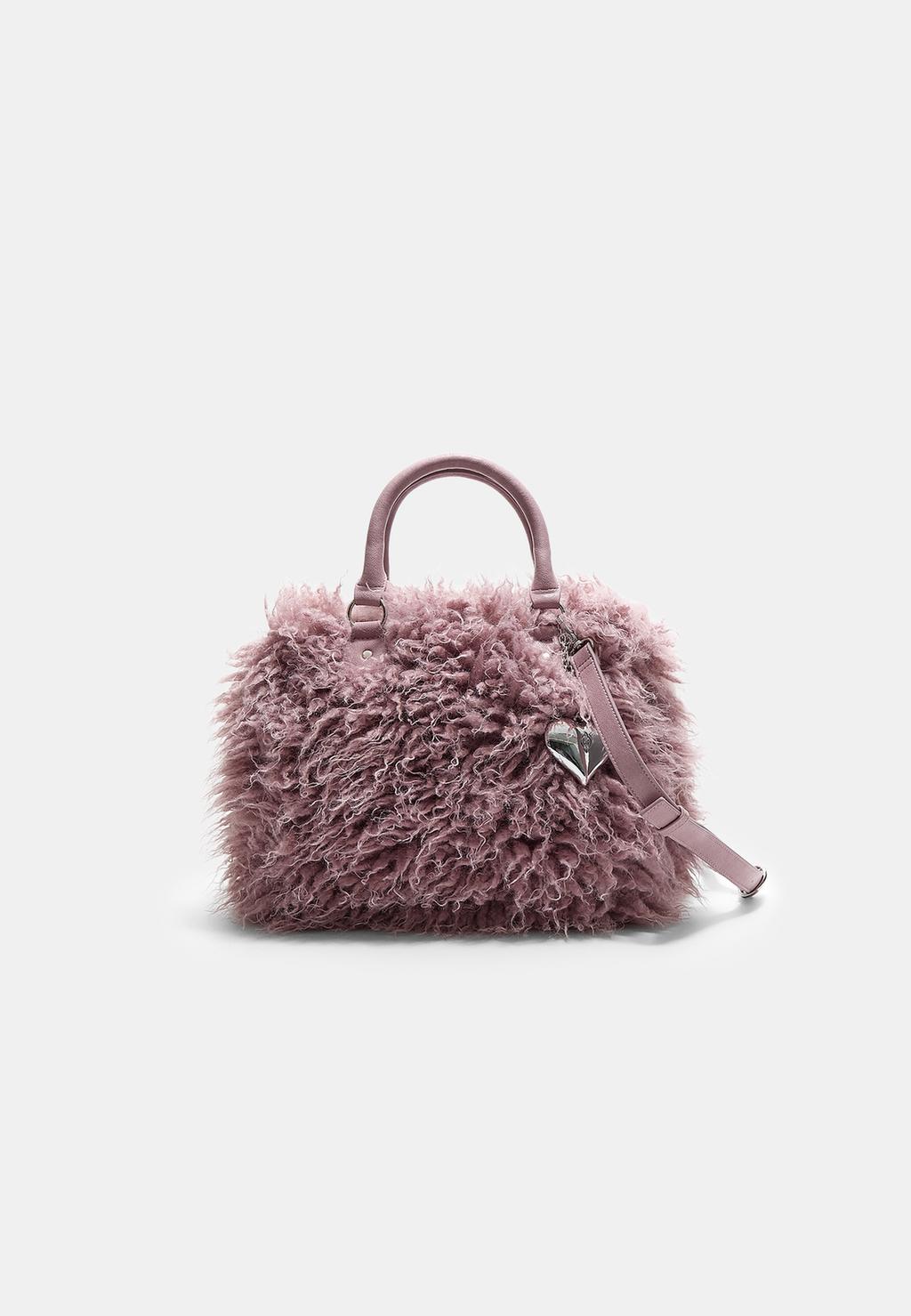 Sac bowling fausse fourrure cœur