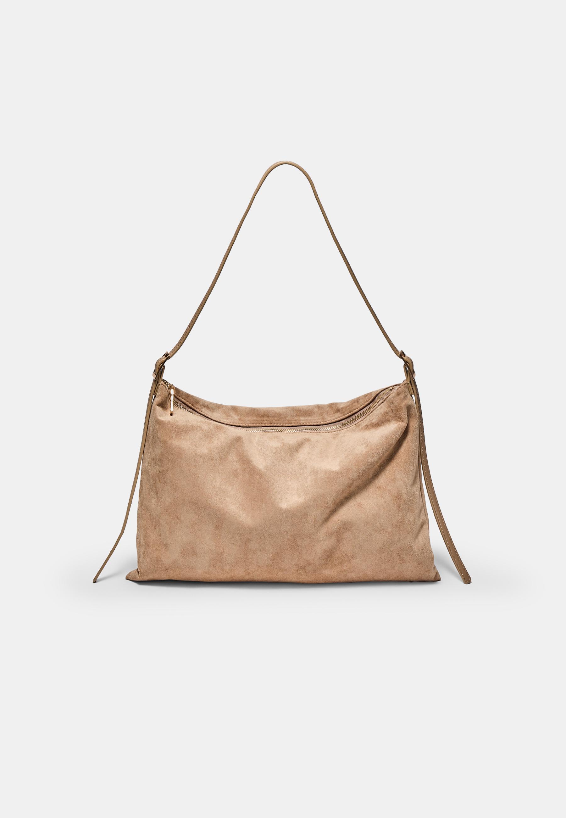 Mini fermuarlı yumuşak dokulu omuz çantası