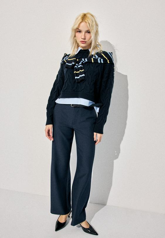 pantalon fluido recto vestir cinturon