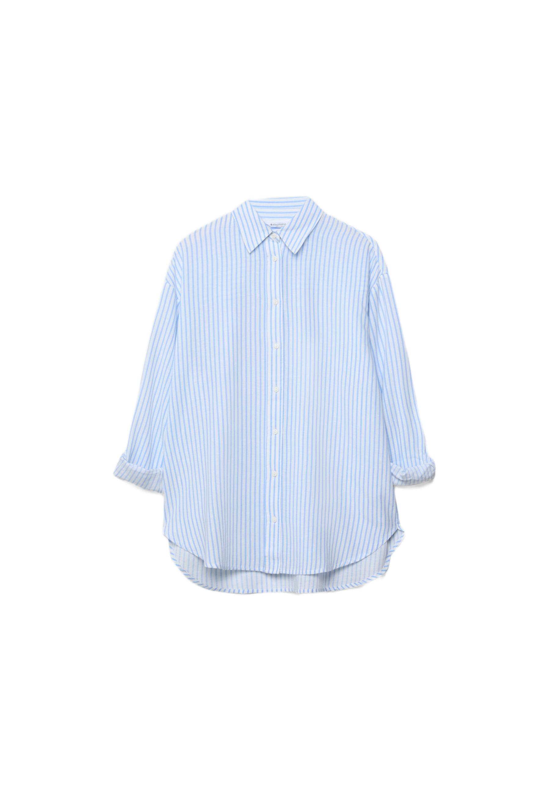 Linen-effect shirt — Sky blue