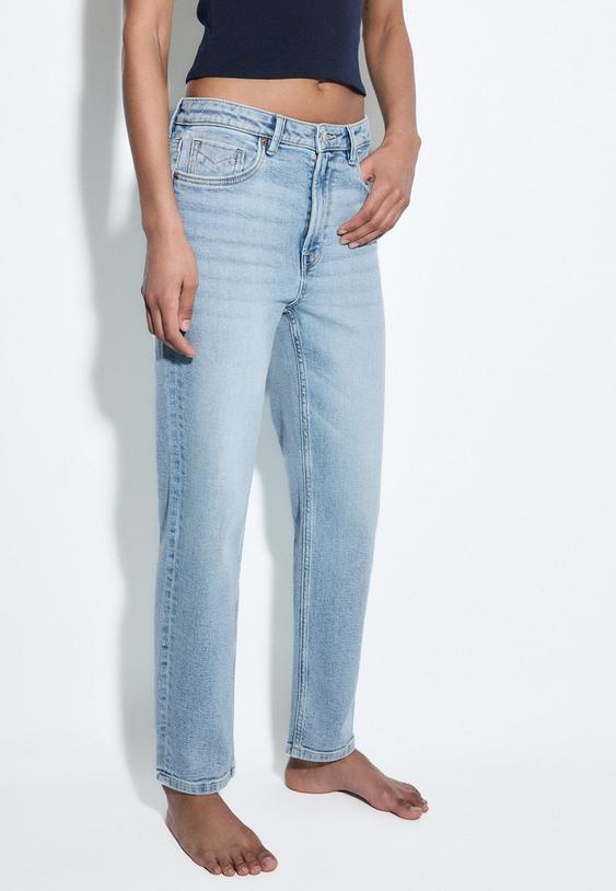 Stradivarius Jean D14 Confort Slim Denim Bleu Clair Délavé 34
