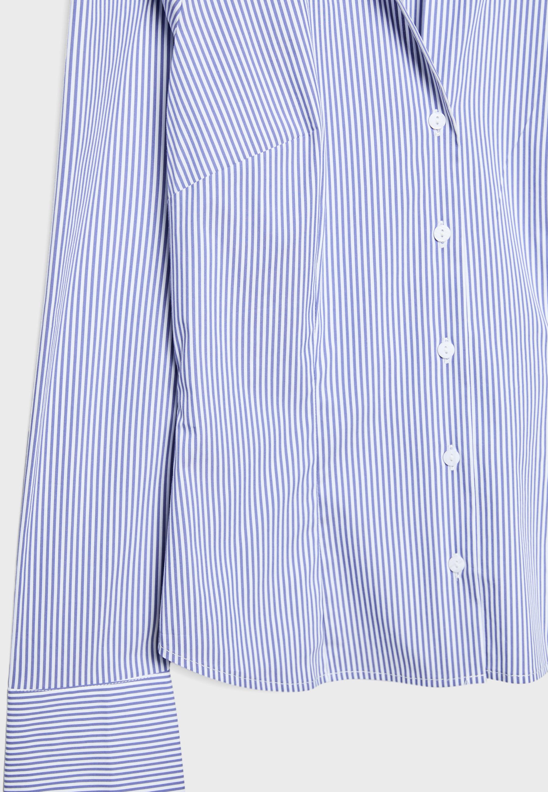 Basic, fitted çizgili gömlek - Görsel 8