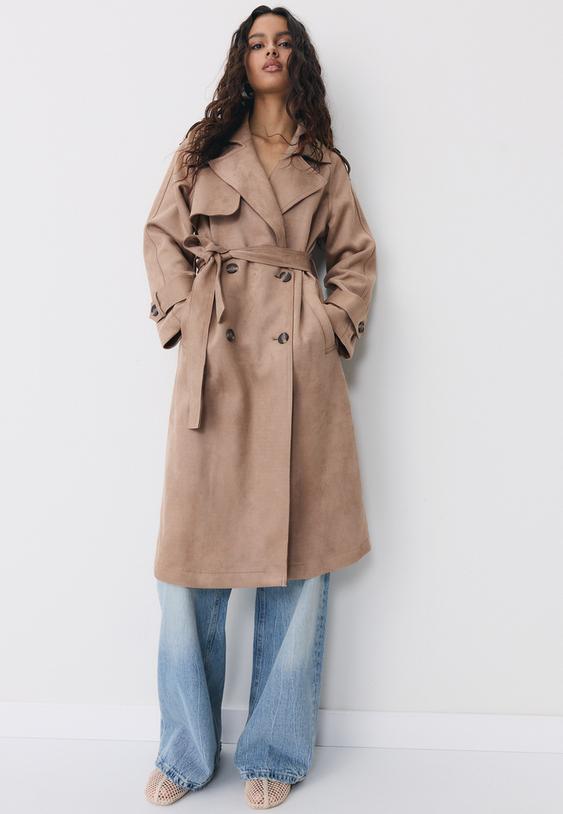 Dolg Trenčkot Iz Umetnega Semiša