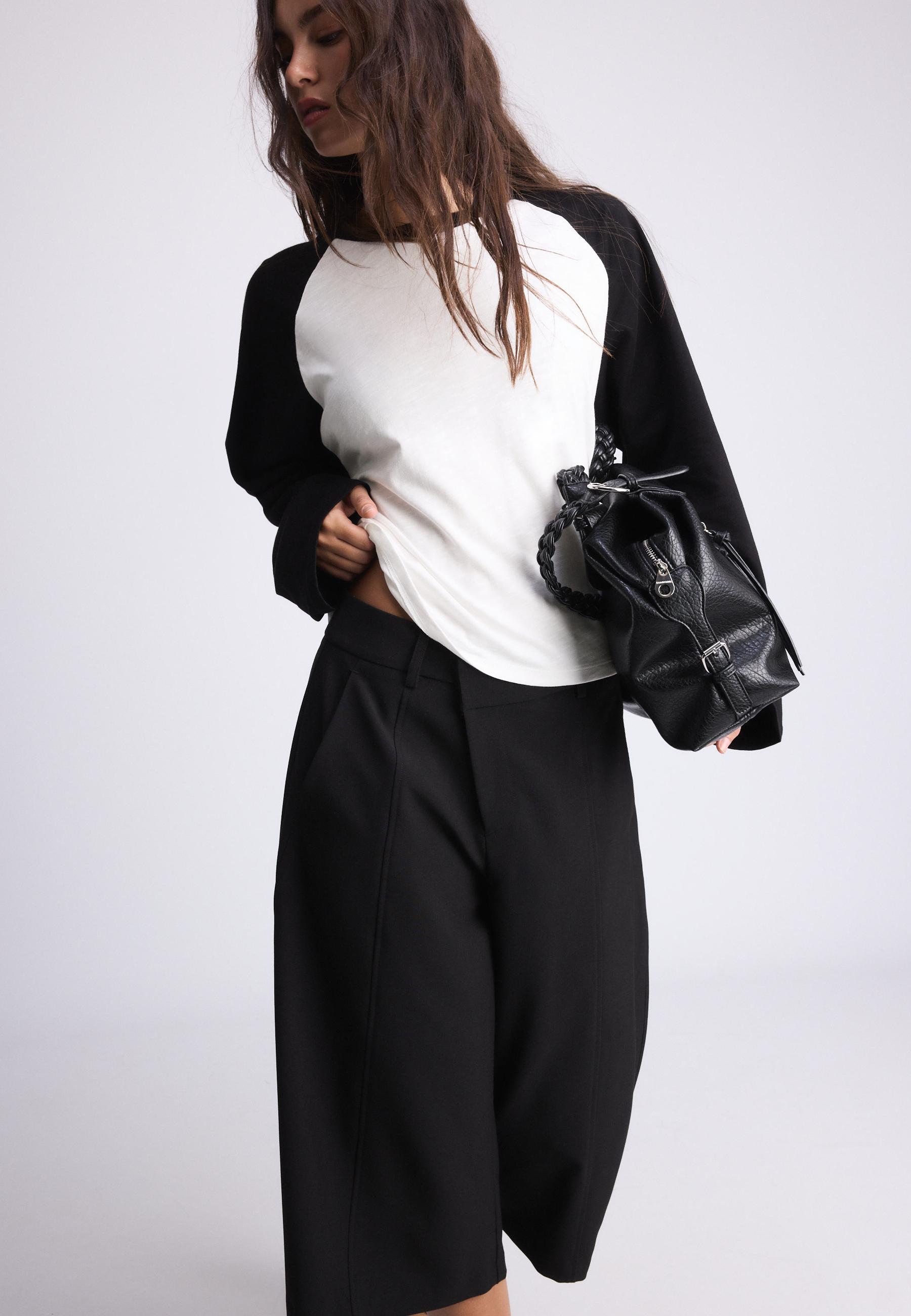 Oversize baseball T-shirt — Black