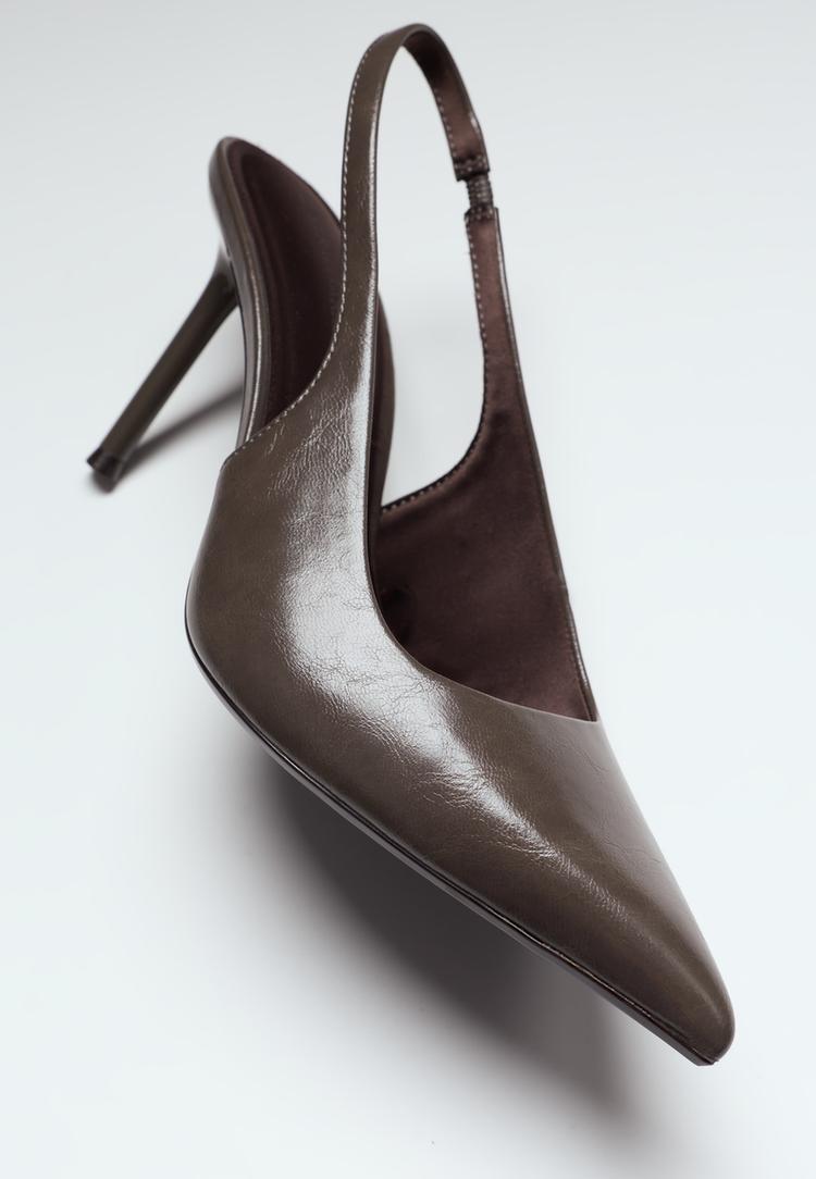 Heeled slingback shoes — GREY
