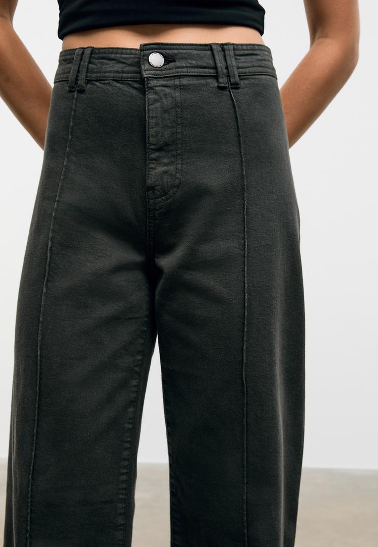 d63 jeans wide leg costuras