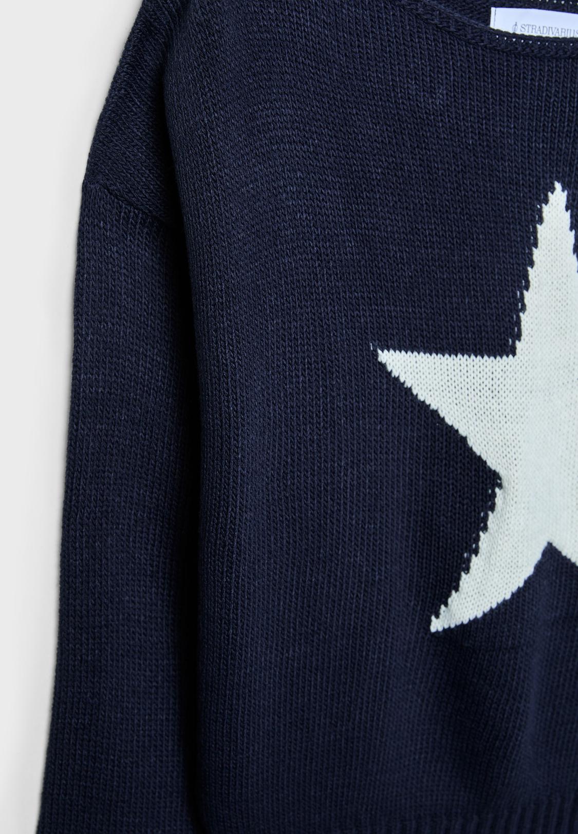 Asymmetrischer Strickpullover mit Stern Mode für Damen