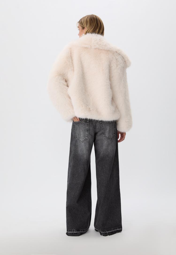 cropped faux fur jacket