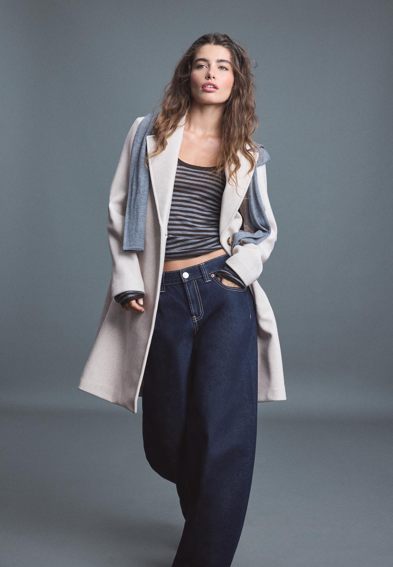 Midi button coat — Ecru