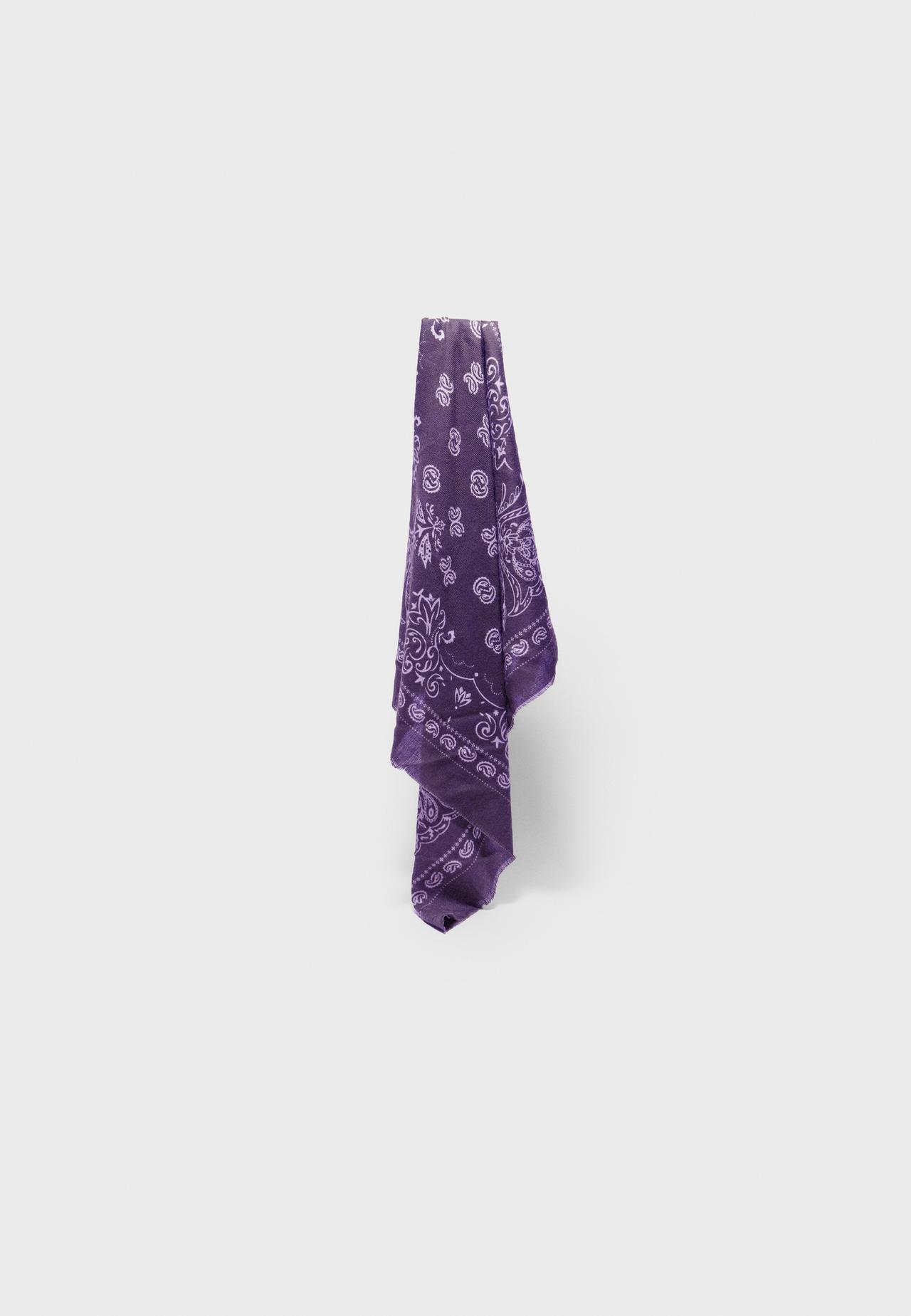 Soft-touch printed bandana scarf — Purple