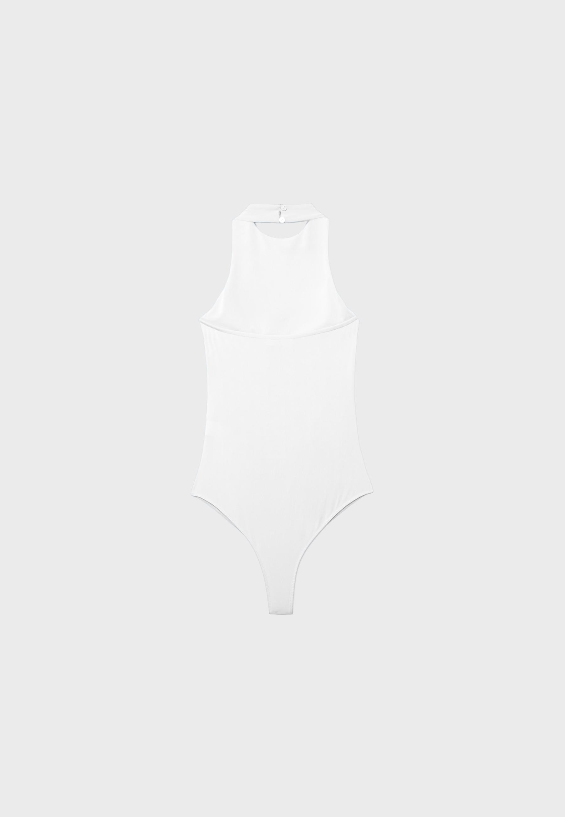 Halterneck bodysuit — Ecru
