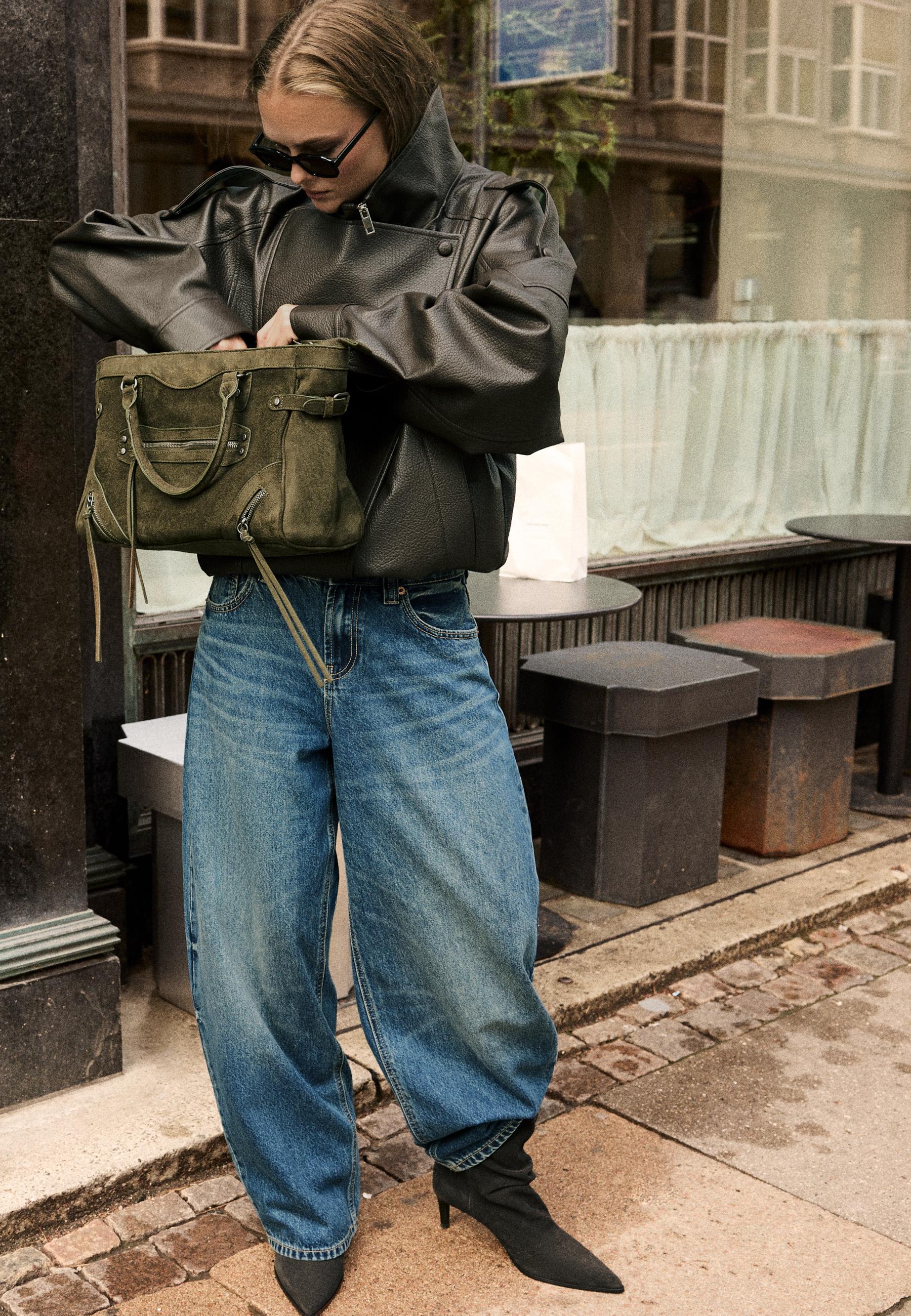 City bag with zip pulls — Khaki