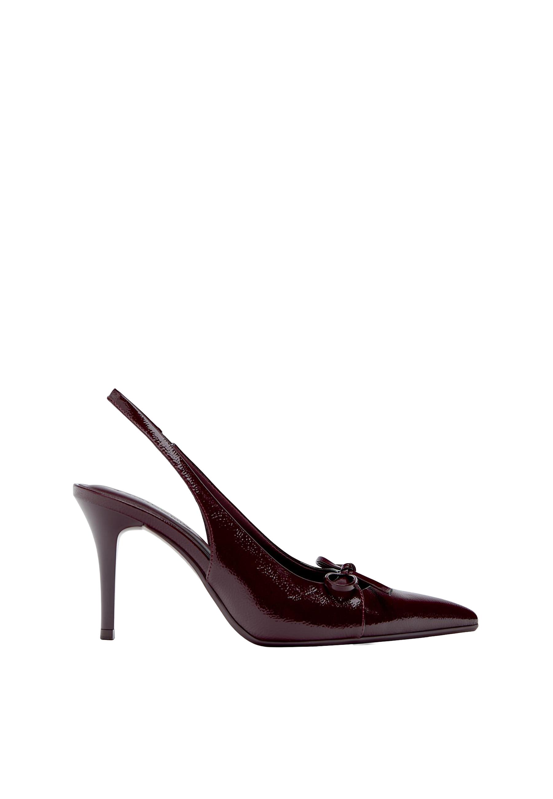 Bow heel shoes — BURGUNDY 