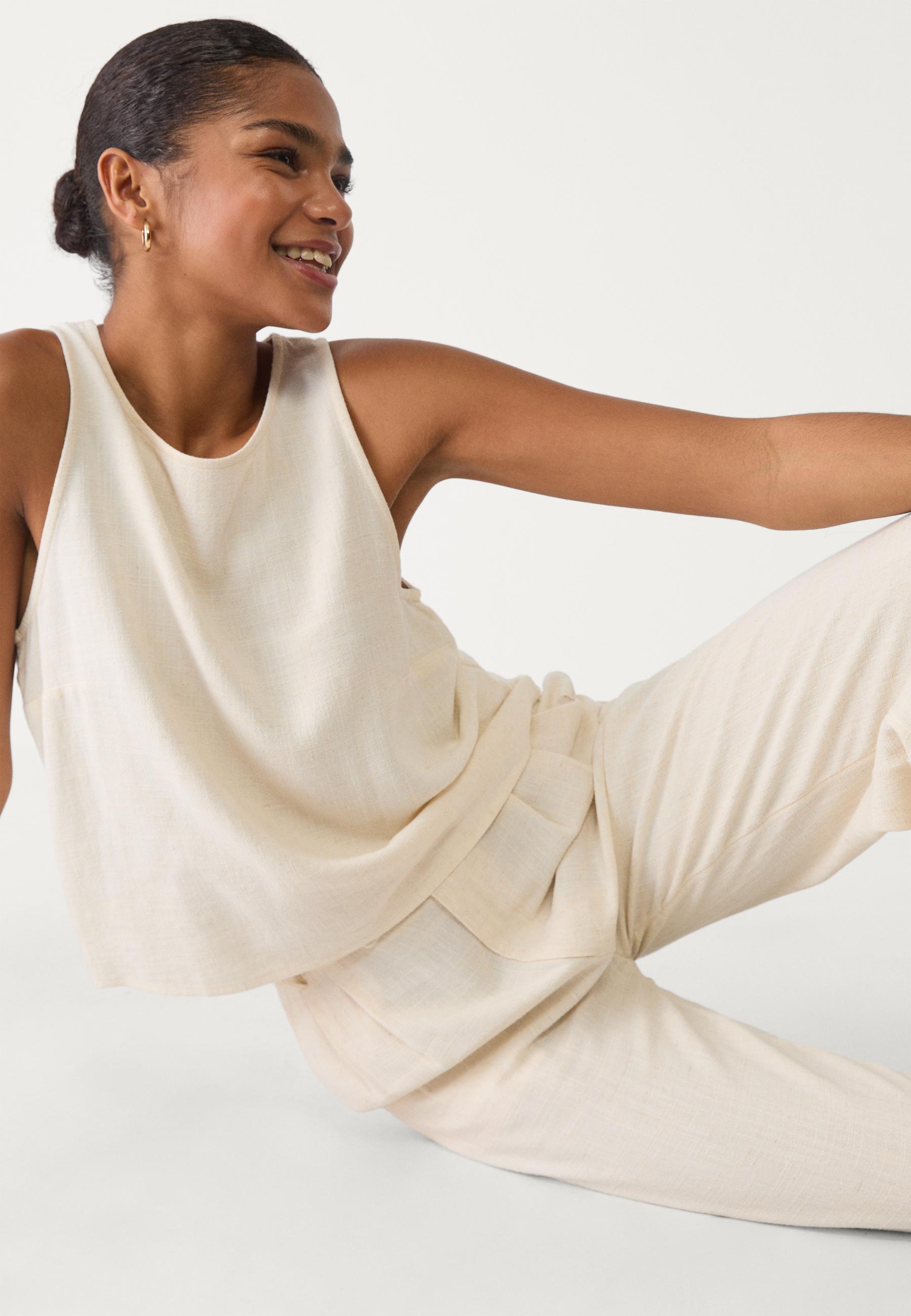 Linen-blend trousers