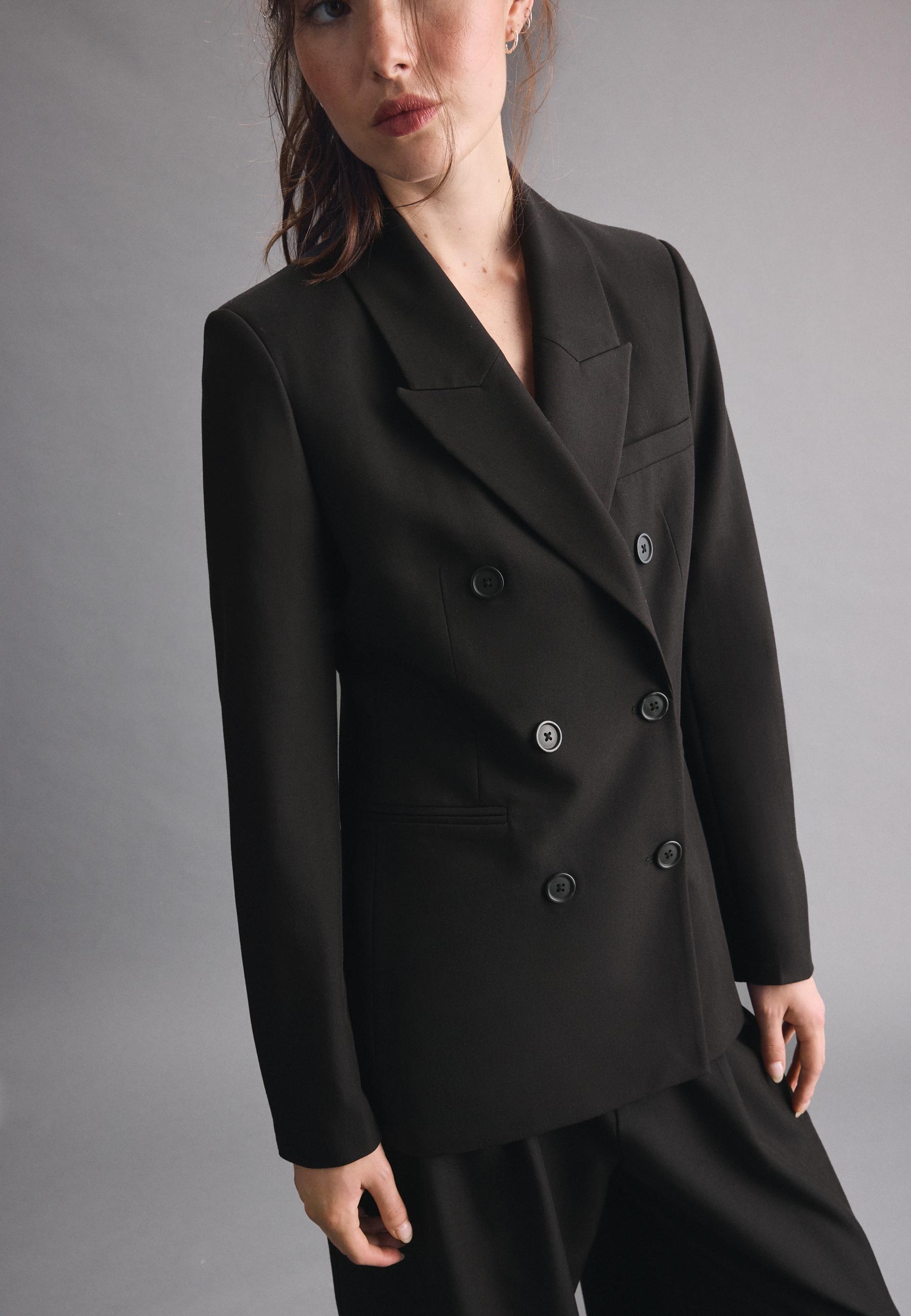 Fitted blazer with buttons — Black