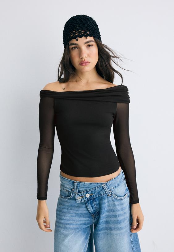 asimetrik tul tshirt