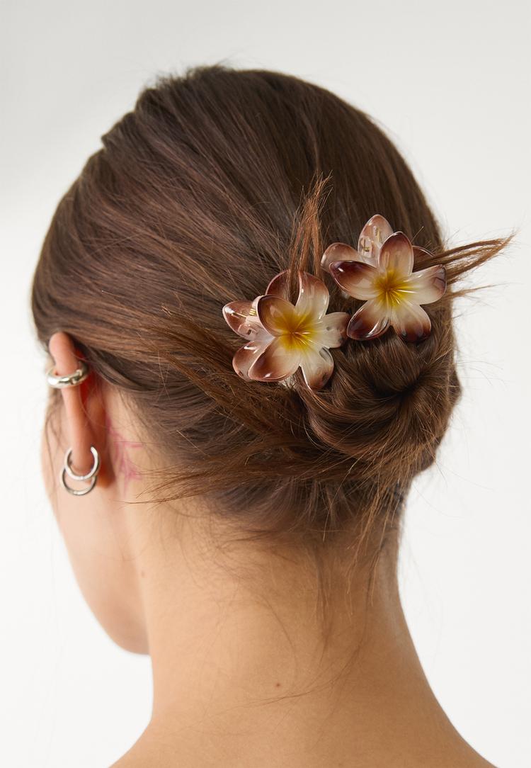 set 3 pinzas de pelo flor