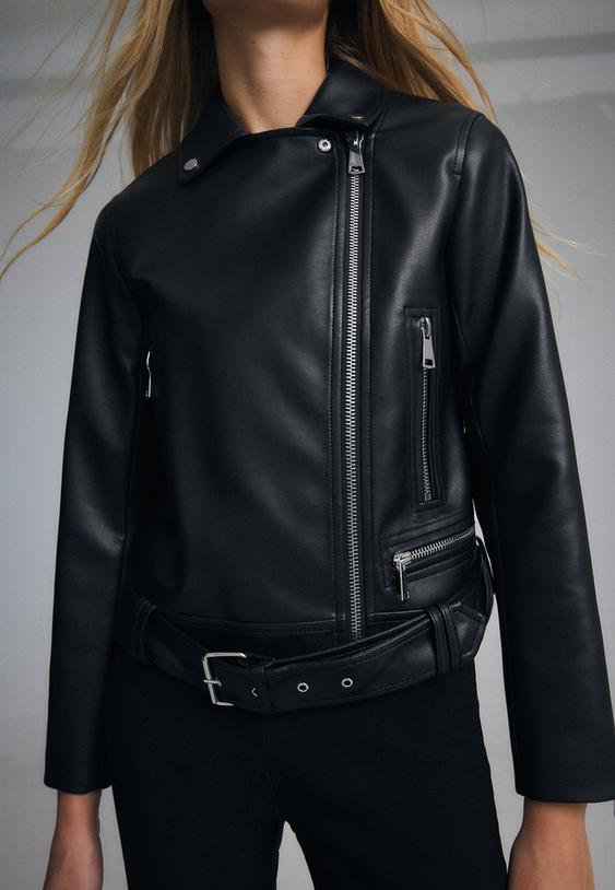 cazadora biker efecto piel