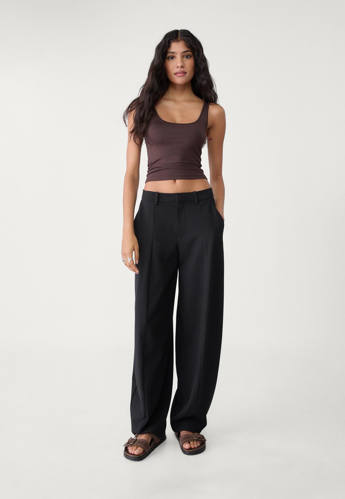 Smart baggy trousers with seam detail Women's fashion