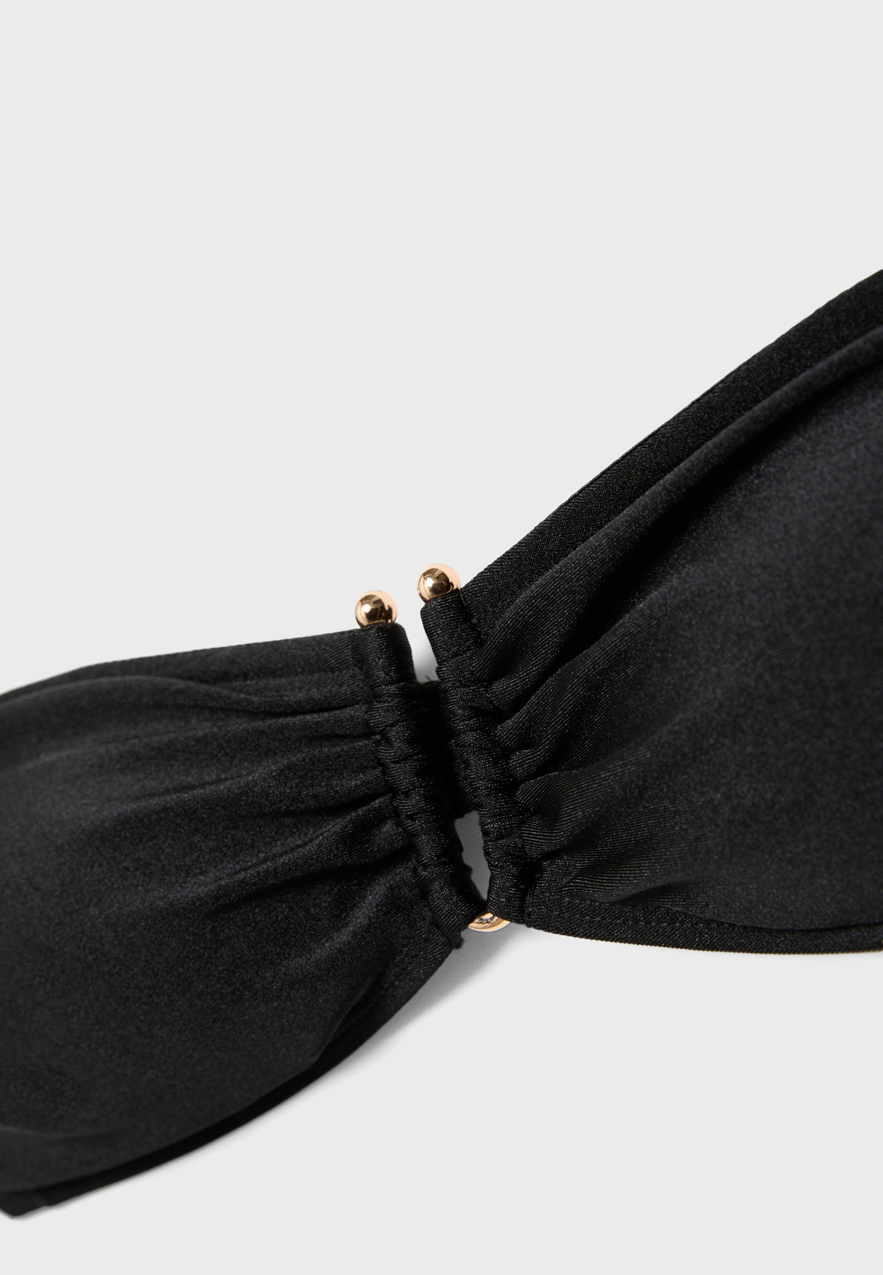 U-neck bandeau bikini top — Black