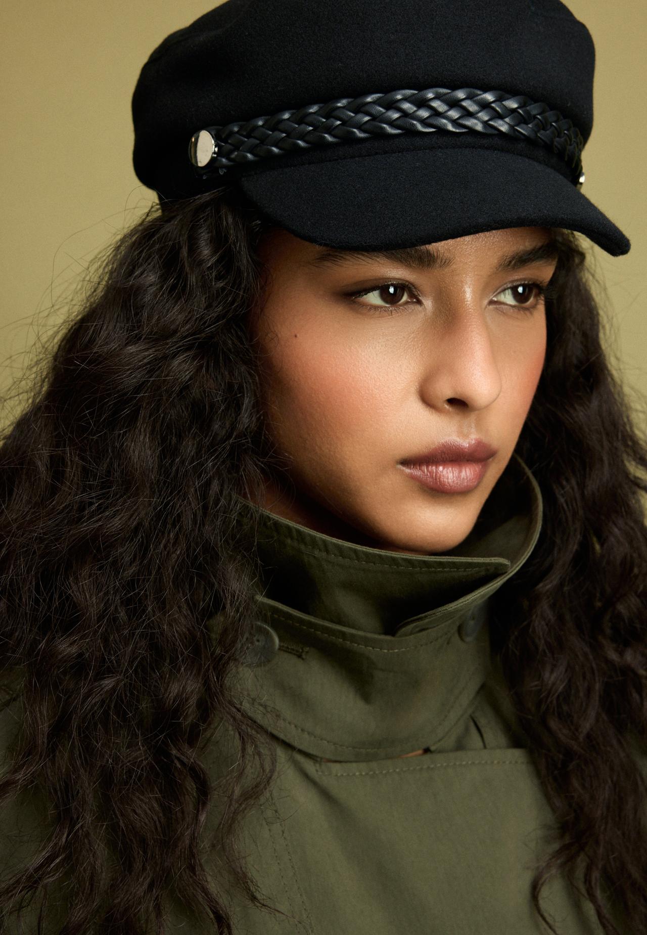 Braided sailor cap — Black