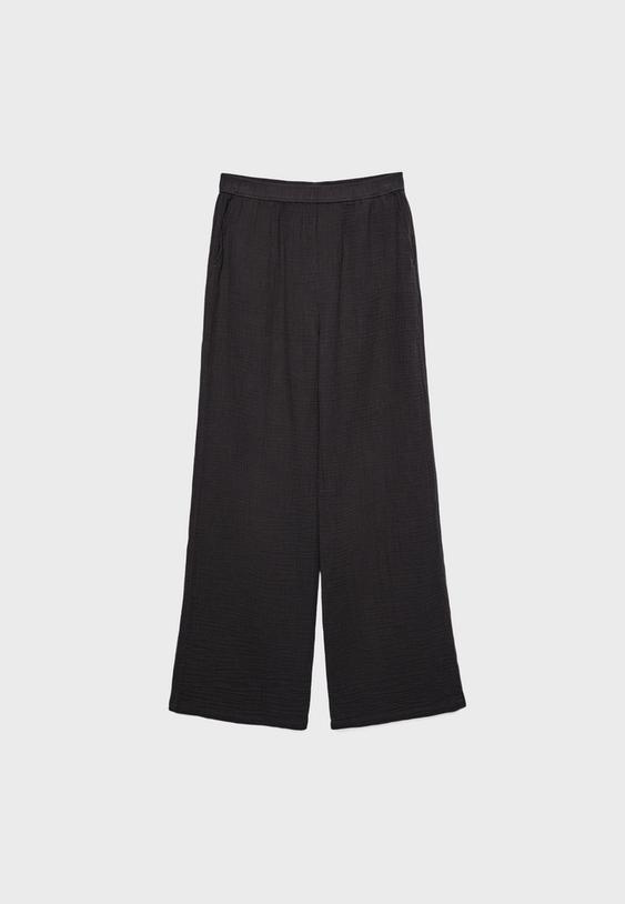 Dökümlü ve beli lastikli pantolon_6