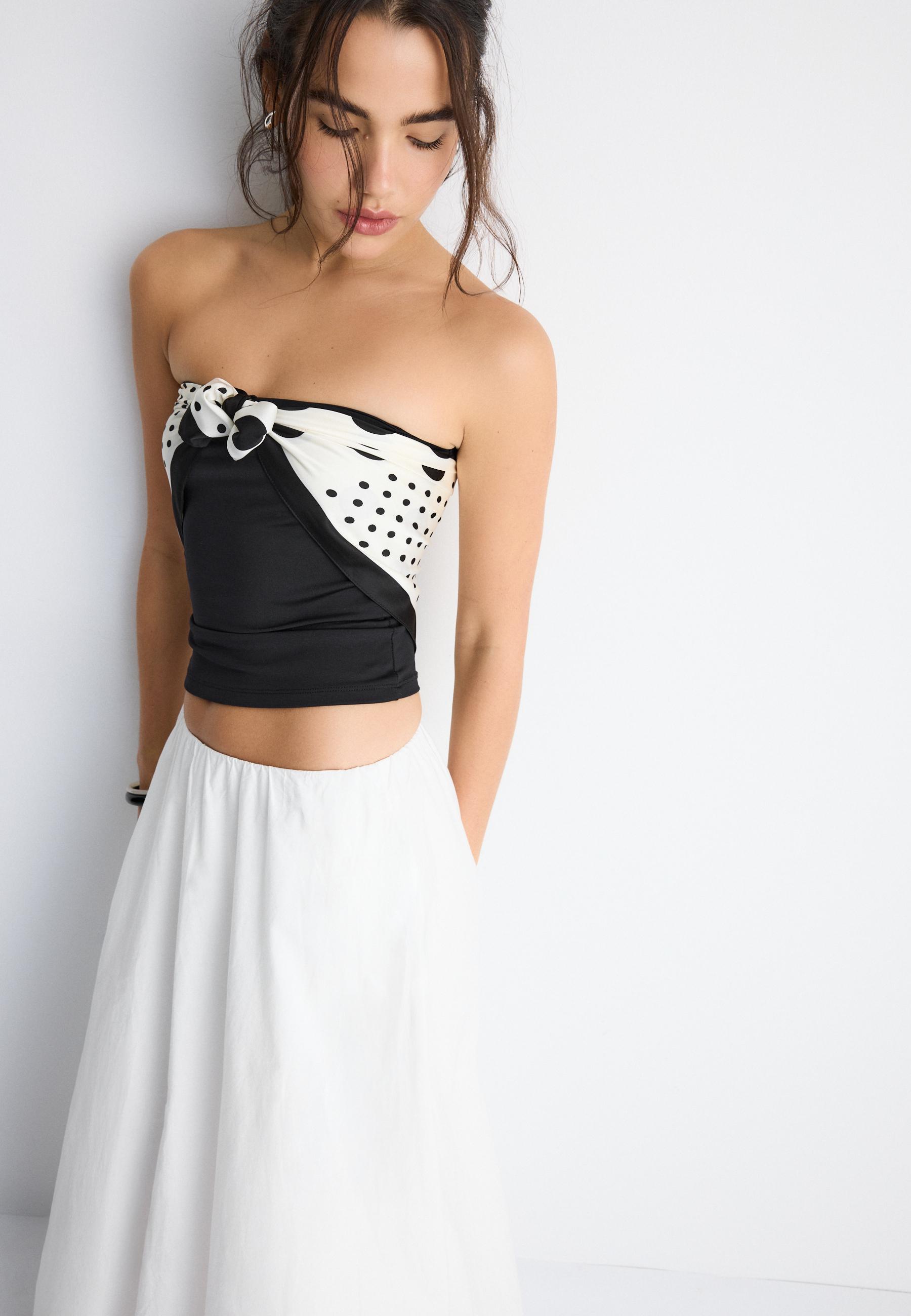 Poplin maxi balloon skirt — White