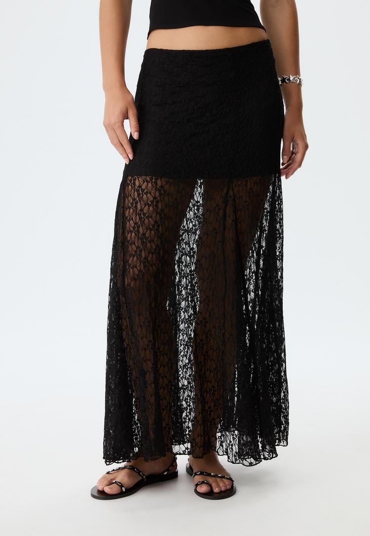 falda midi encaje