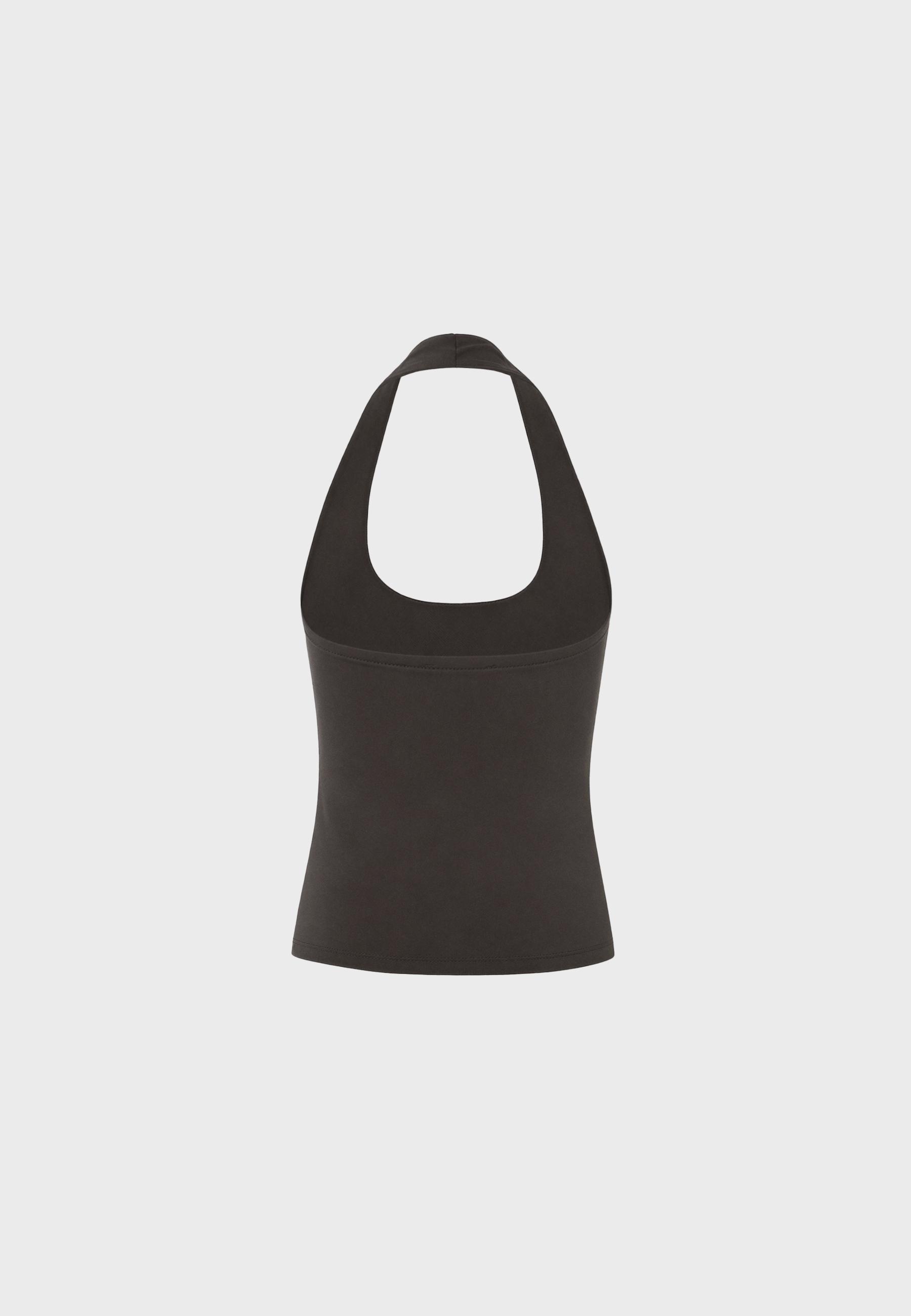 Halter neck T-shirt — Brown