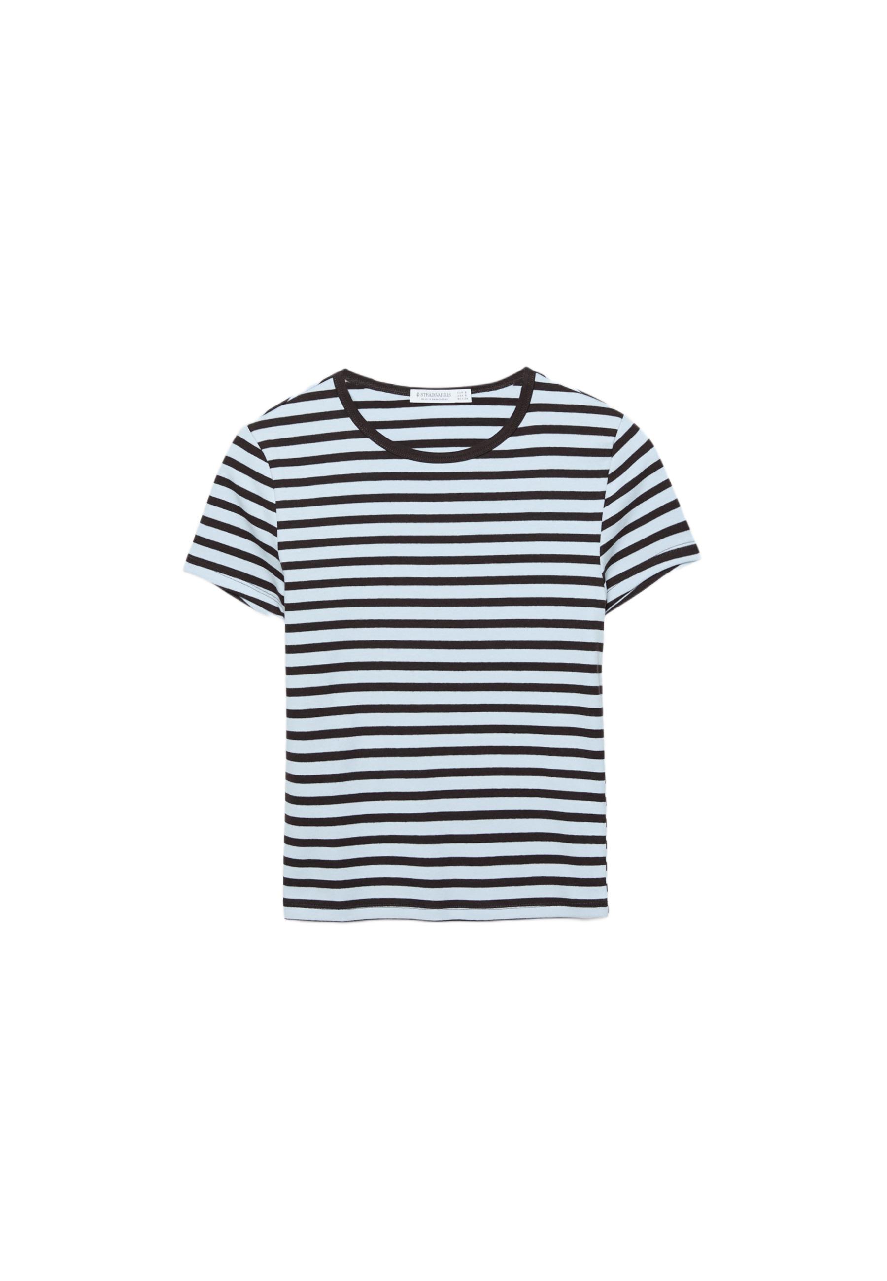Basic slim fit striped T-shirt — Royal blue