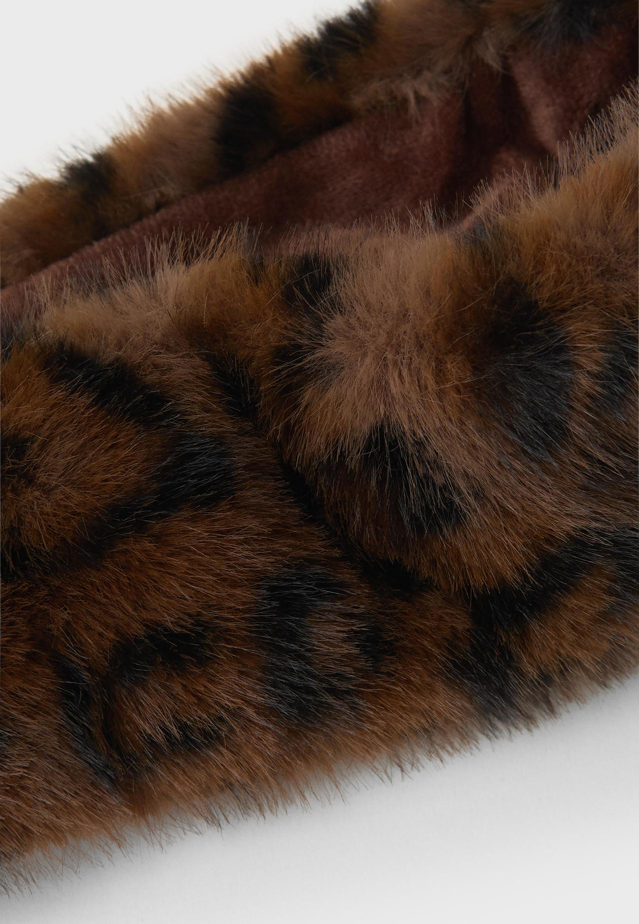 Faux fur headband — Brown