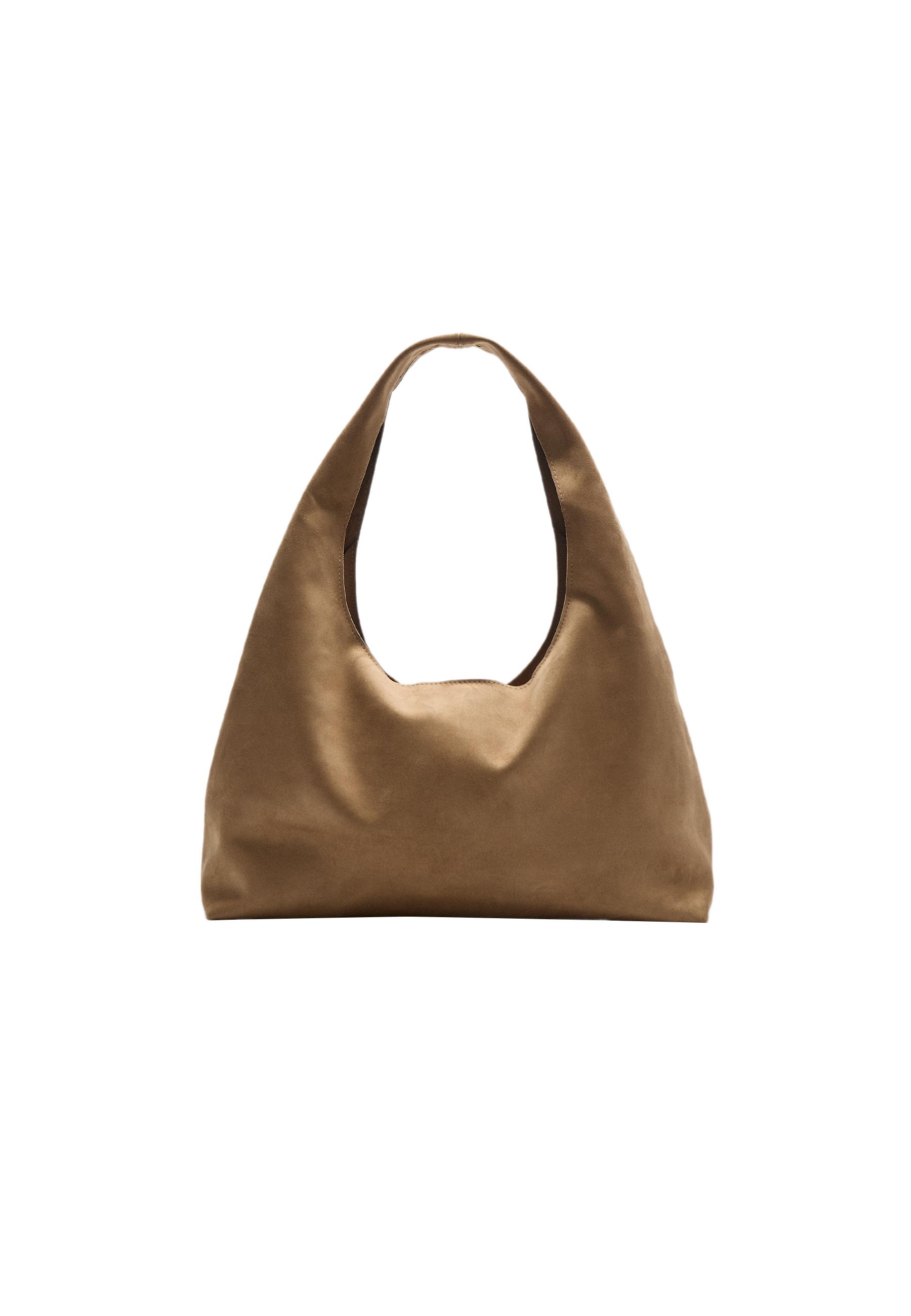 Faux suede shoulder bag — Beige