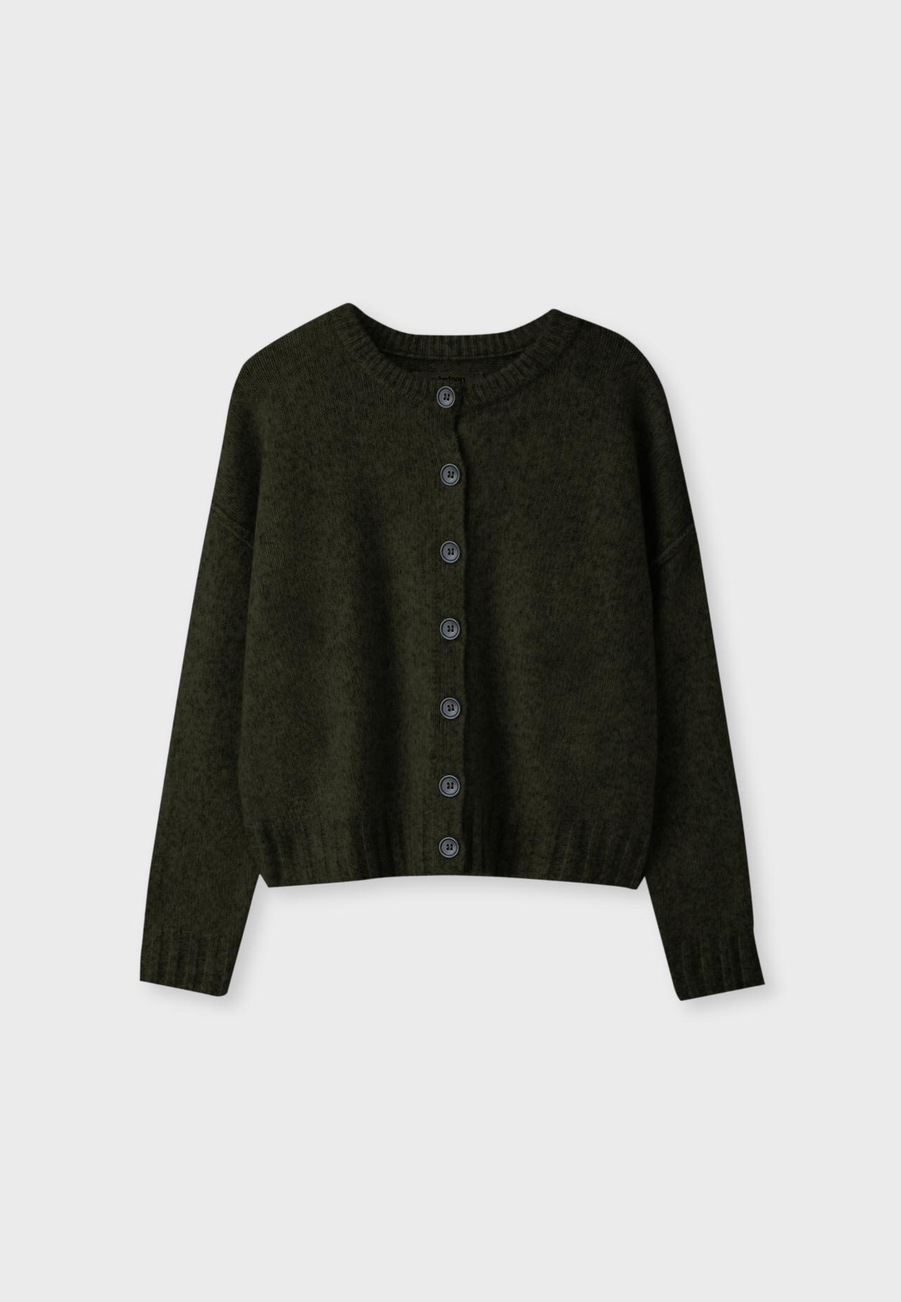 Oversize knit cardigan — Khaki