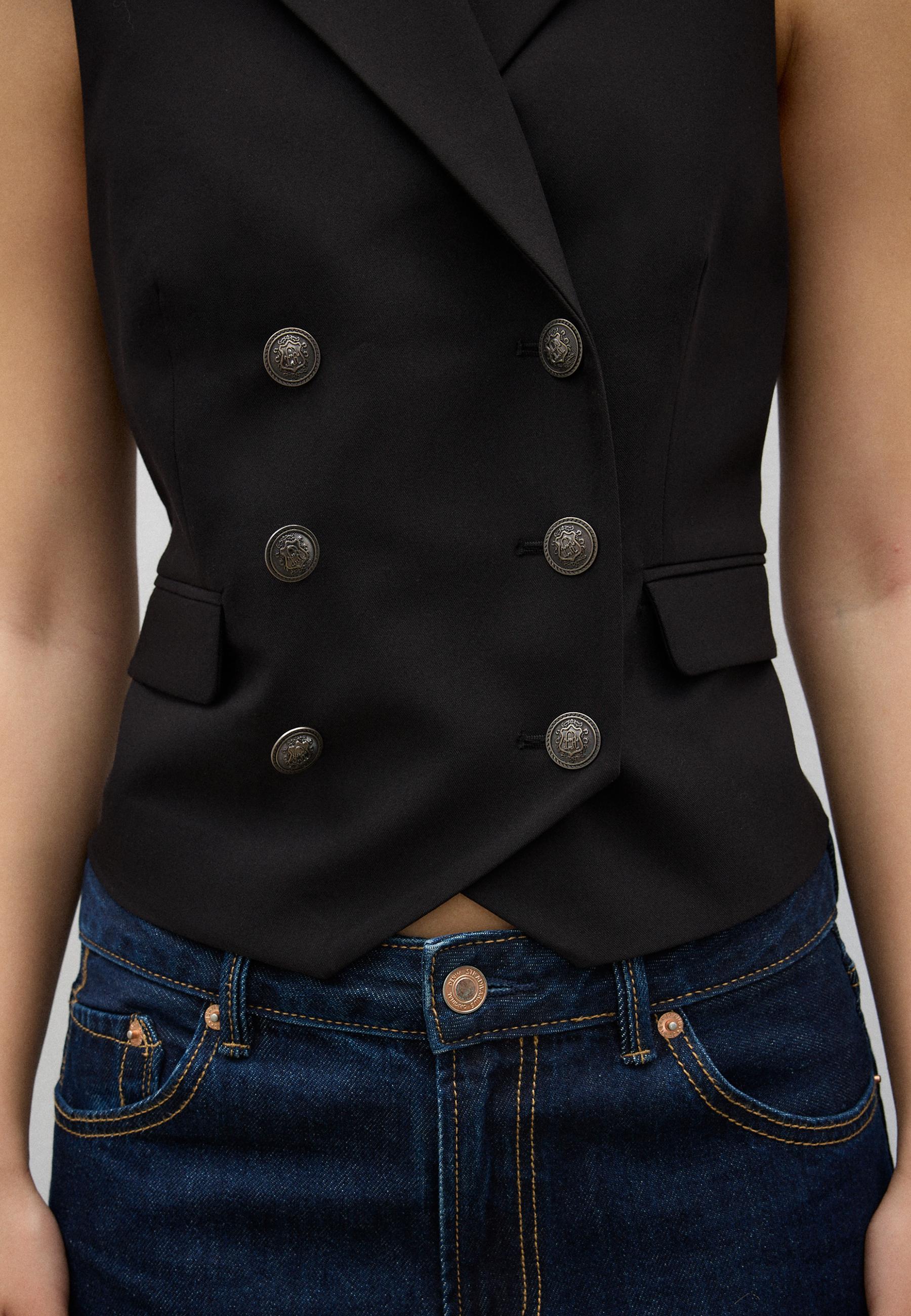 Double-breasted waistcoat — Black